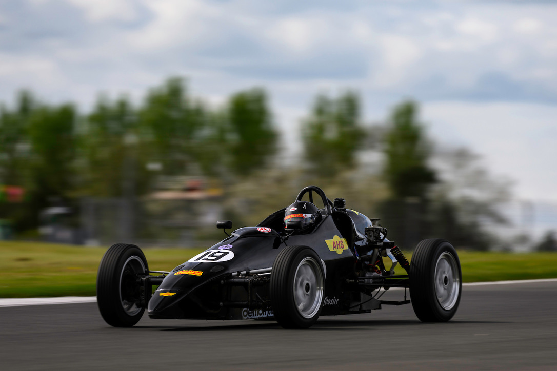 On track, panning shot