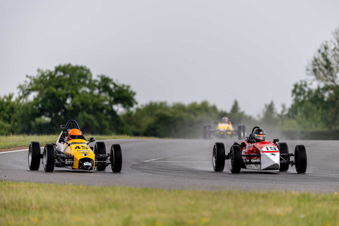 Wet-track battle in the spray